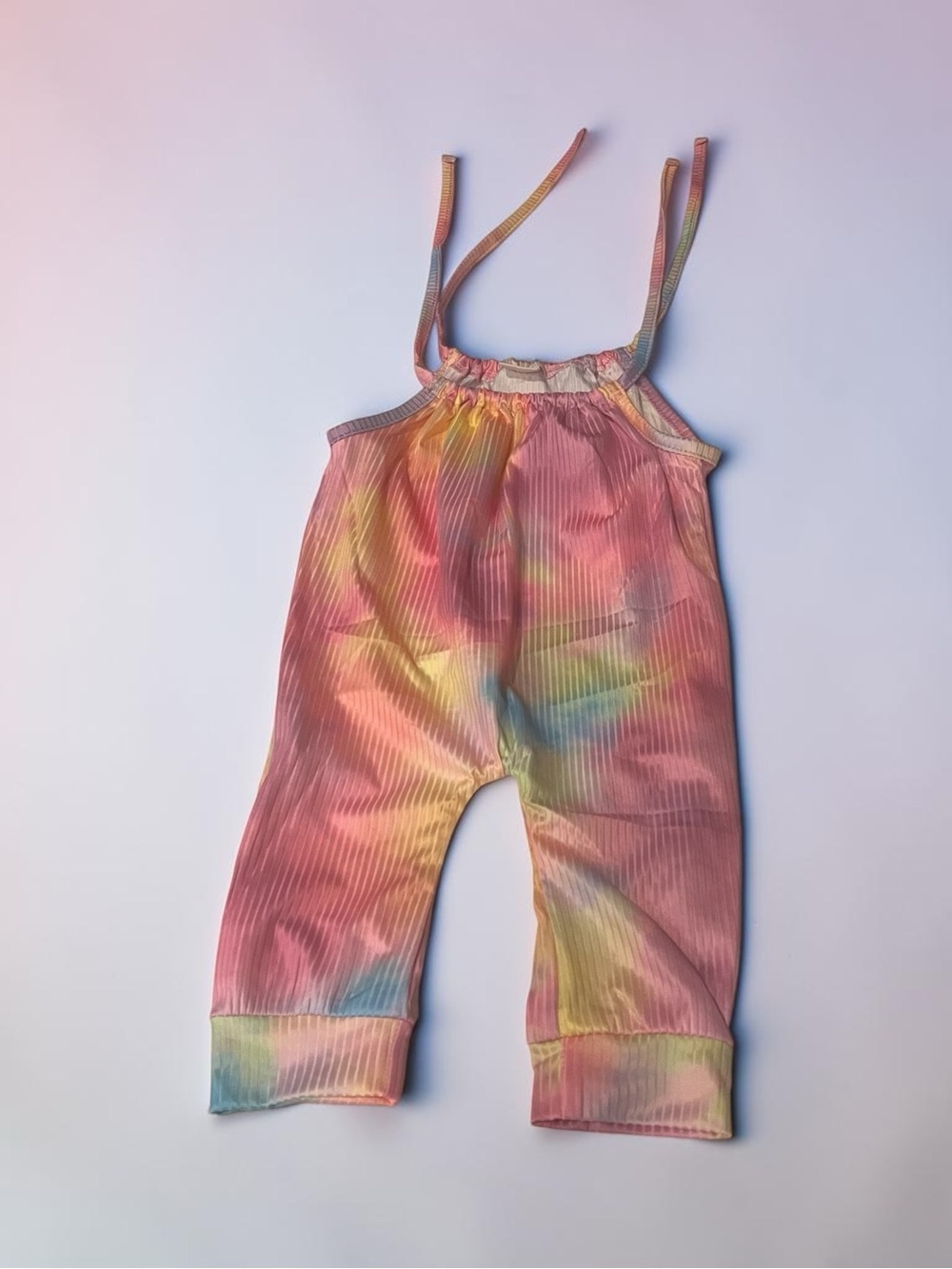 Sunny Piggy Baby Girl Tie-Dye Romper – Sleeveless Jumpsuit (0–3 Months, NWT)